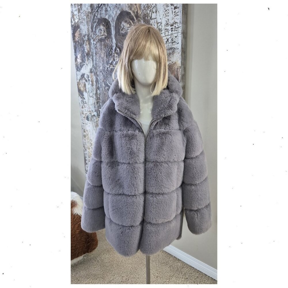 MICHAEL KORS Faux Fur Hooded Coat